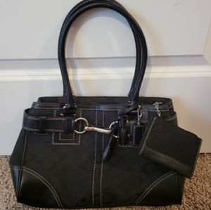 COACH Black Satchel & Card Case